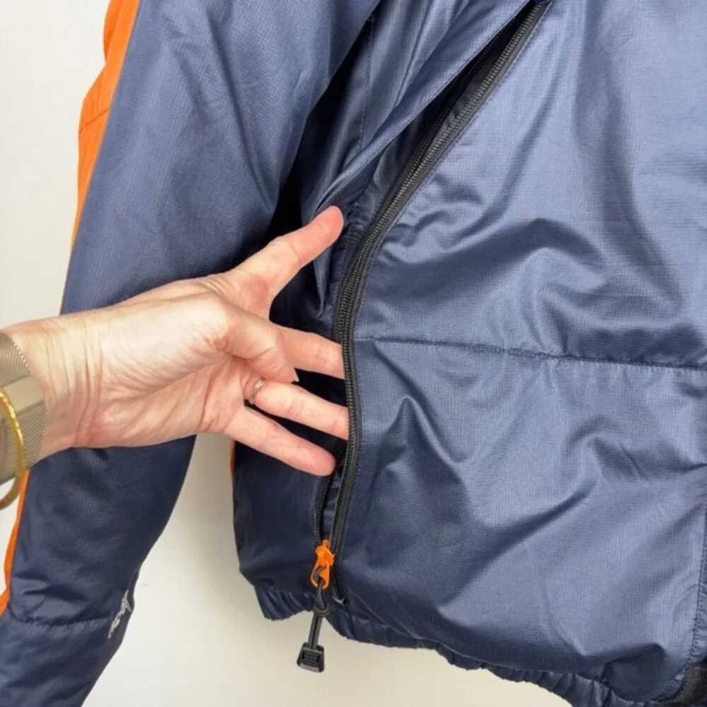 Rare VTG Ralph Lauren Polo Jeans Co. RL-67 Down Puffer‎ Jacket Large Navy Orange